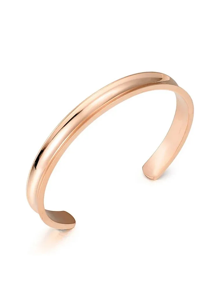 Bracelet de cheveux en acier inoxydable, en forme de C, ouvert, Concave, rainure d'arc, élastique, couleur or argent, manchette en acier titane