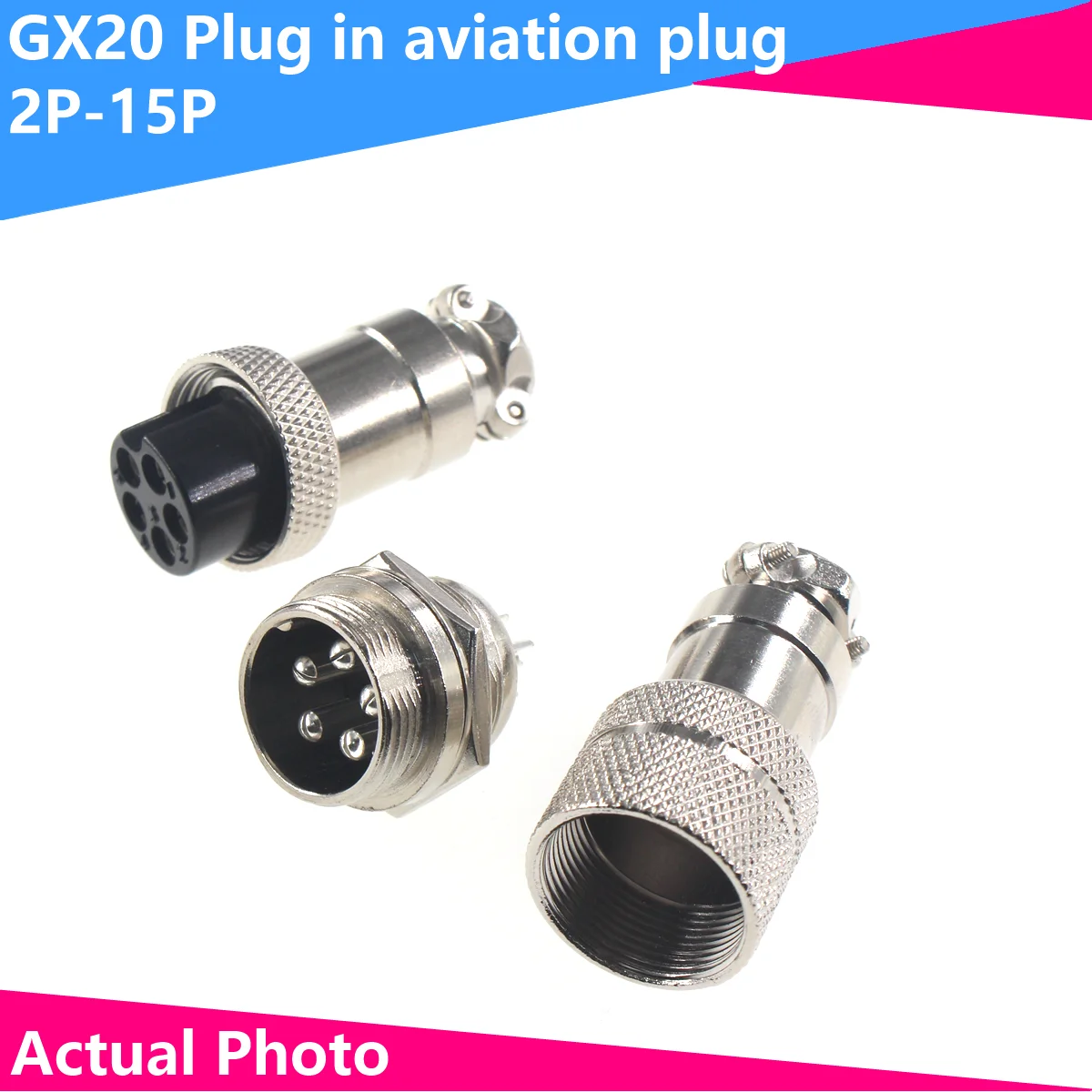 

1 Set GX20 Docking Aviation Plug Socket Connector 2/3/4/5/6/7/8/9/10/12 Pin 20MM Panel Mount Docking Wire