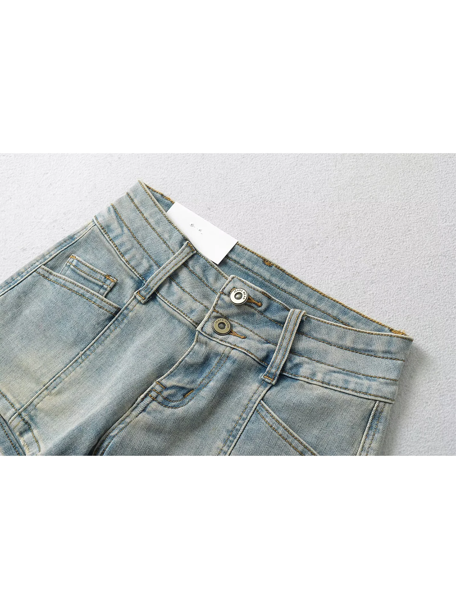 Pantaloncini di jeans a trapezio blu da donna Mini pantaloncini da cowboy anni 2000 Harajuku Vintage Y2k Vita bassa Hot Micro Jean Pantaloni corti Abbigliamento estivo