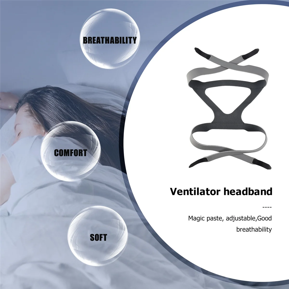 for ResMed Wellcome Ventilator Mask Headband Cpap Nasal Headgear Universal Headband YDH