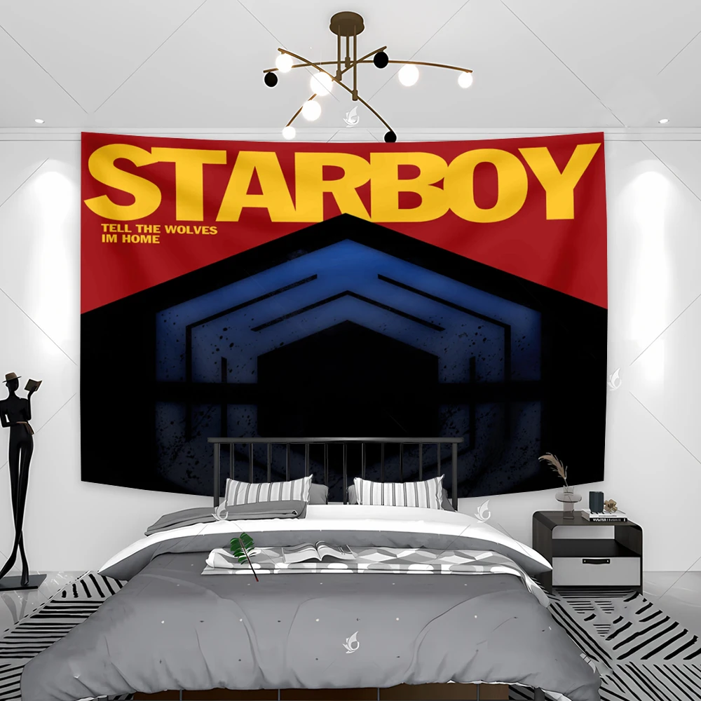 

90x150cm Starboys Tapestry Flag Weekends Music Album Wall Art Posters Aesthetic Living Room Bedroom Printed