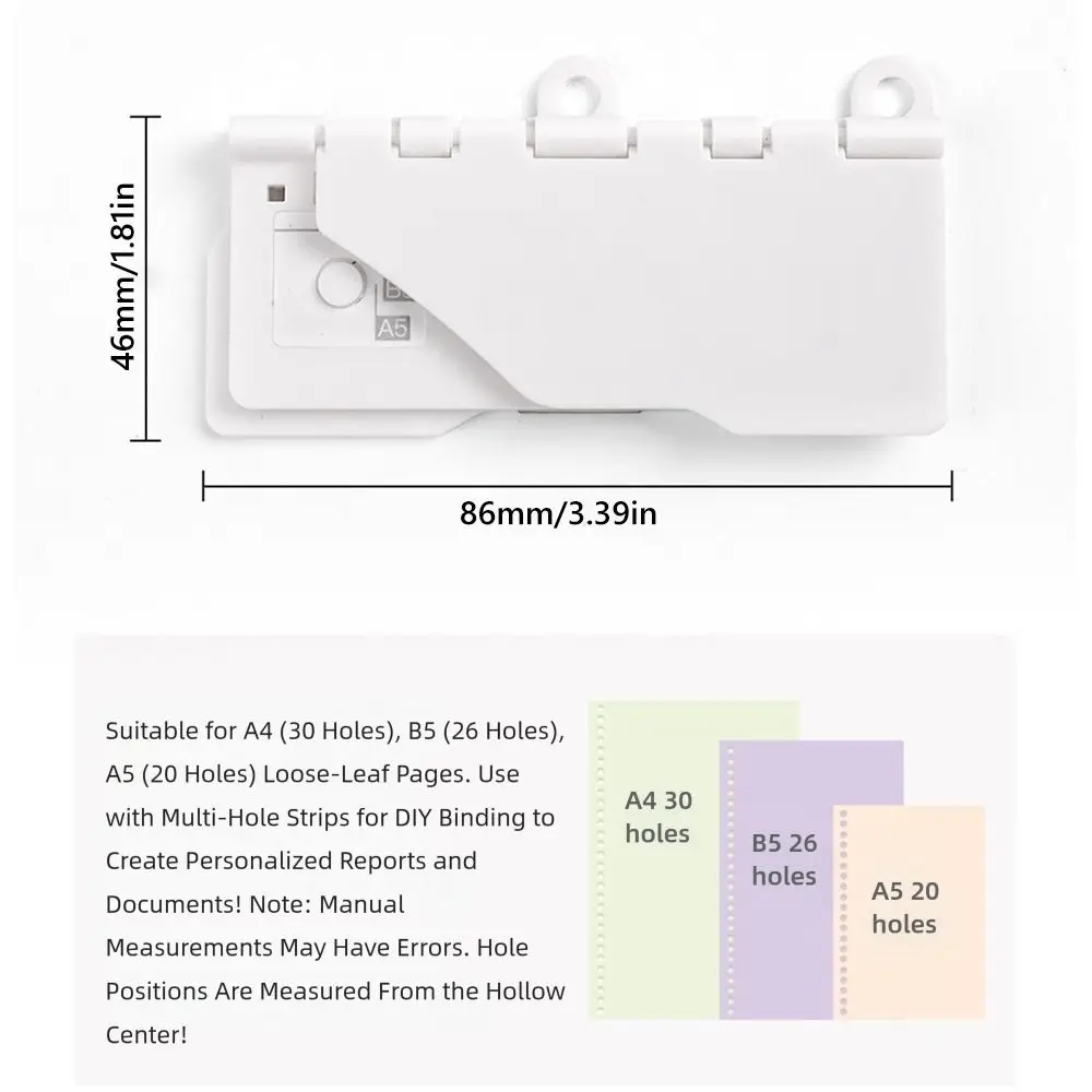 Multi-functional 5-Hole Paper Punch Machine Portable A4/A5/B5 Paper Punching Hole Puncher Card Type 5-hole Punch Students