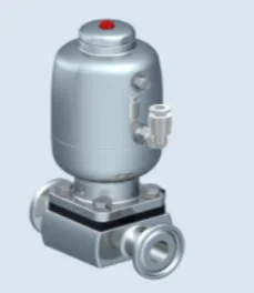 

Specification DN15, with snap-fit connection, 25.4 chuck, double diaphragm, pneumatic, single-acting, normally closed
