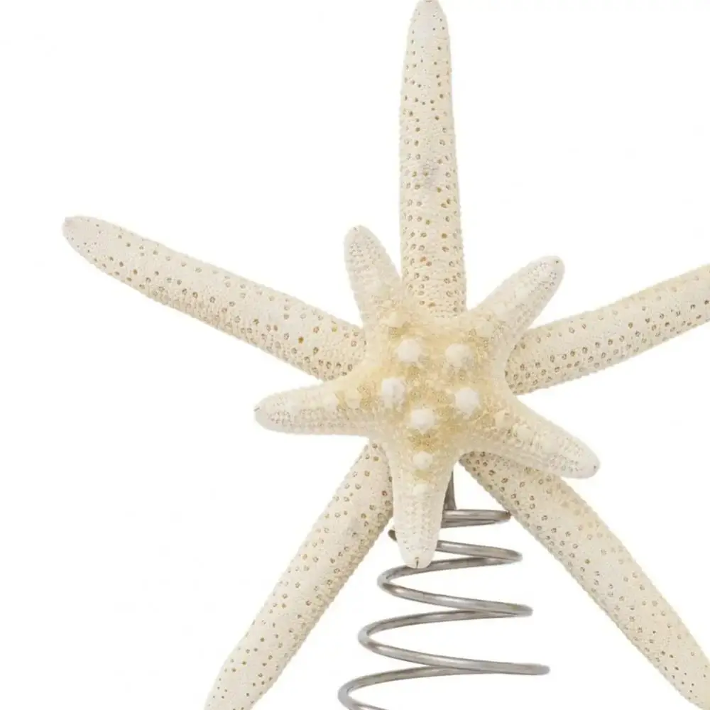 Decorazioni festive per stelle marine in ferro, display da collezione, decorazioni per la cima dell'albero delle stelle, ornamento per la cima dell'albero delle stelle marine dal design classico fatto a mano
