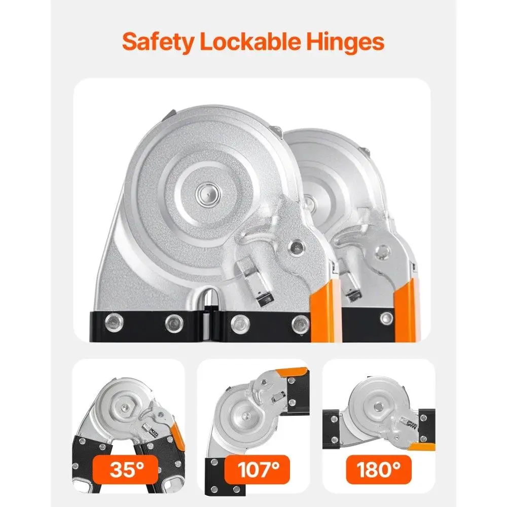Scala pieghevole pieghevole 7 in1 multifunzione 3 gradini con lunghezza di 12 piedi include plancia per ponteggi
