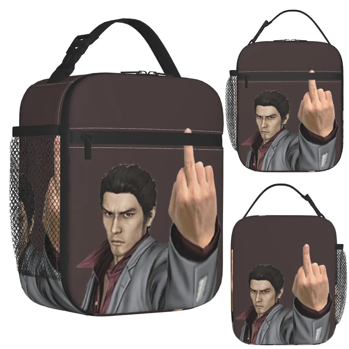 

Kazuma Kiryu изолированная сумка для обеда со средним пальцем для школы, коробки для хранения еды Bento, герметичный контейнер, термобокс для обеда, сумка