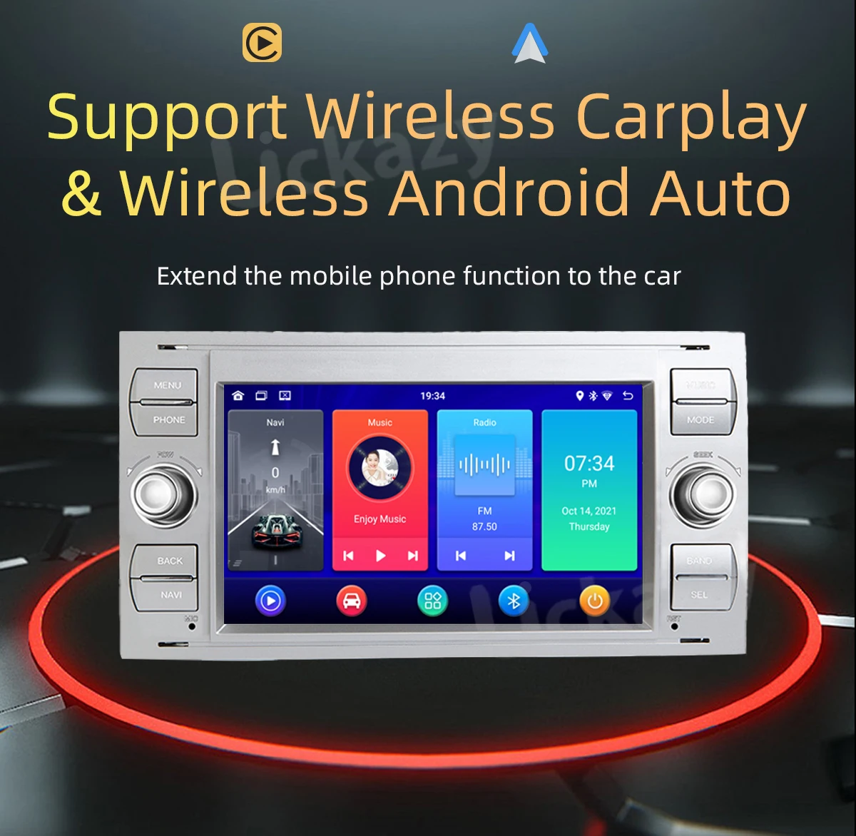 2 Din Android 12 Car Radio For Ford Focus 2 Ford Fiesta Mondeo 4 C-Max S-Max FusionTransit Kuga Multimedia Stereo Audio HeadUnit