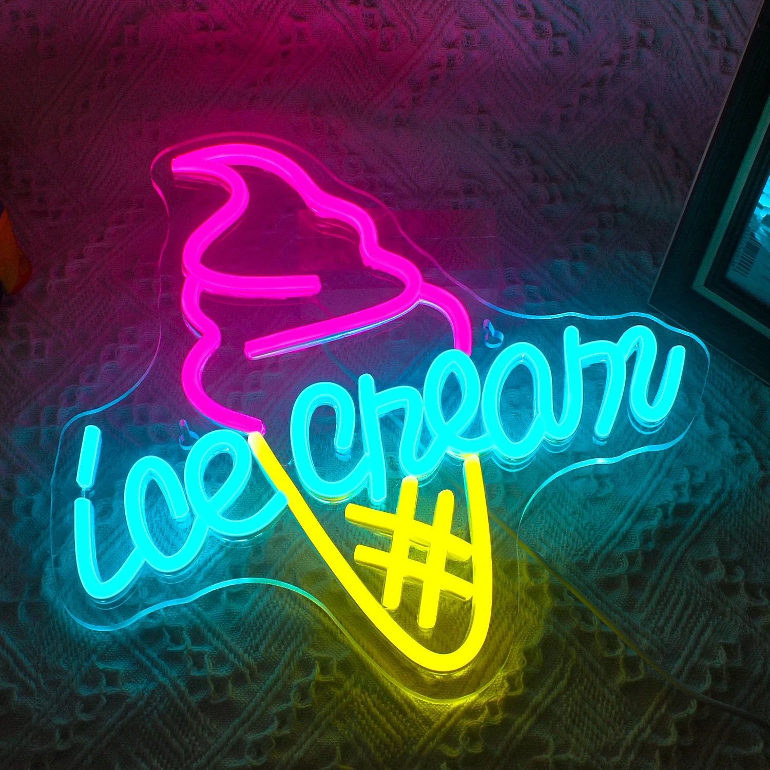 Ice Cream Neon Led sospiro luci al Neon dimmerabili per la decorazione della parete Bar Hotel Pub Room decorazioni Dessert Drink Shop segni di