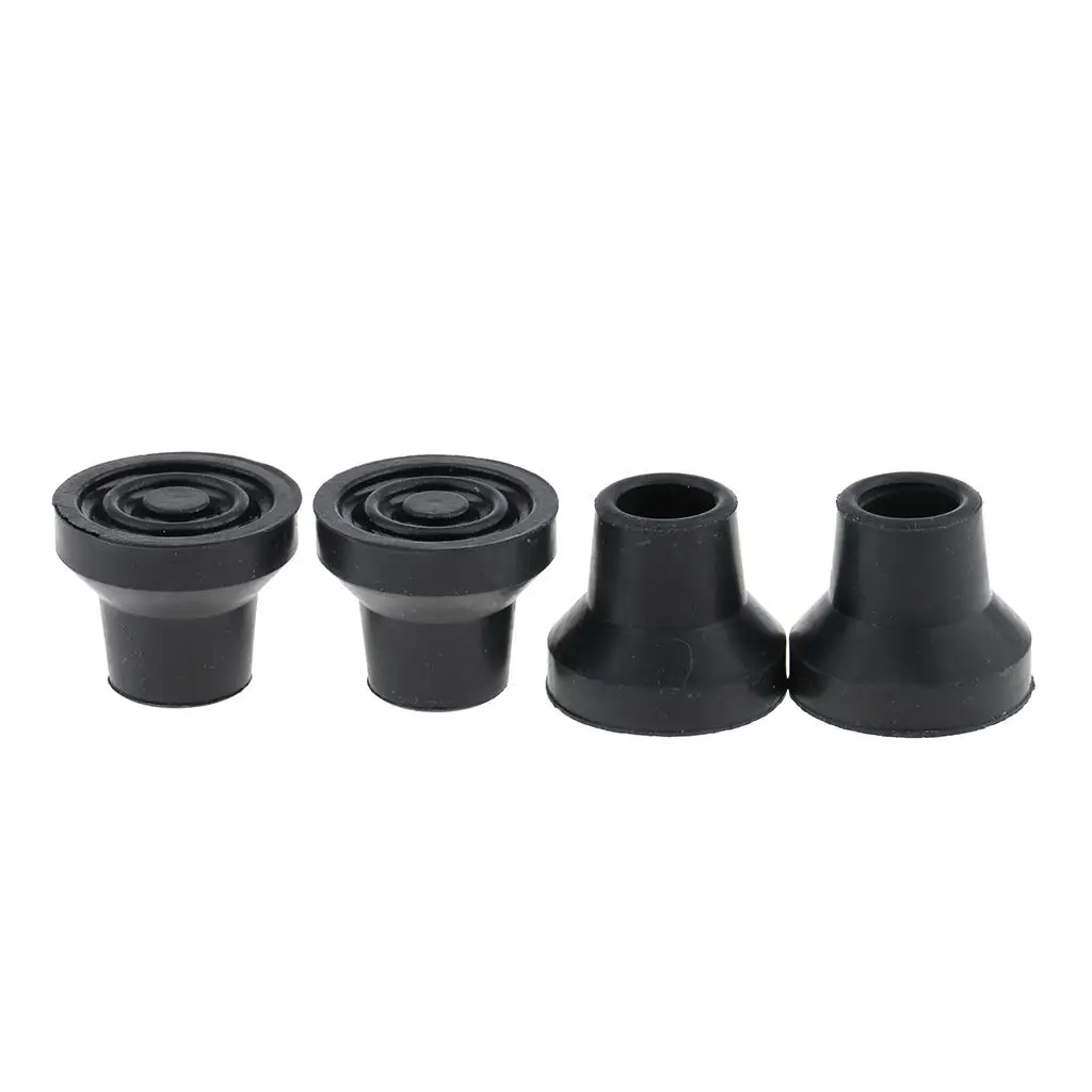 Anti-Skid Stable Shock Absorb Walking Stick, Muleta End, Pontas de cana, Pacote 3-4, 4pcs