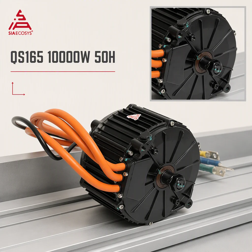 QSMOTOR 10000W QS165 72V 50H Hall Encoder PMSM Mid Drive Motor for Surron Light Bee and Electric Motorcycle Conversion