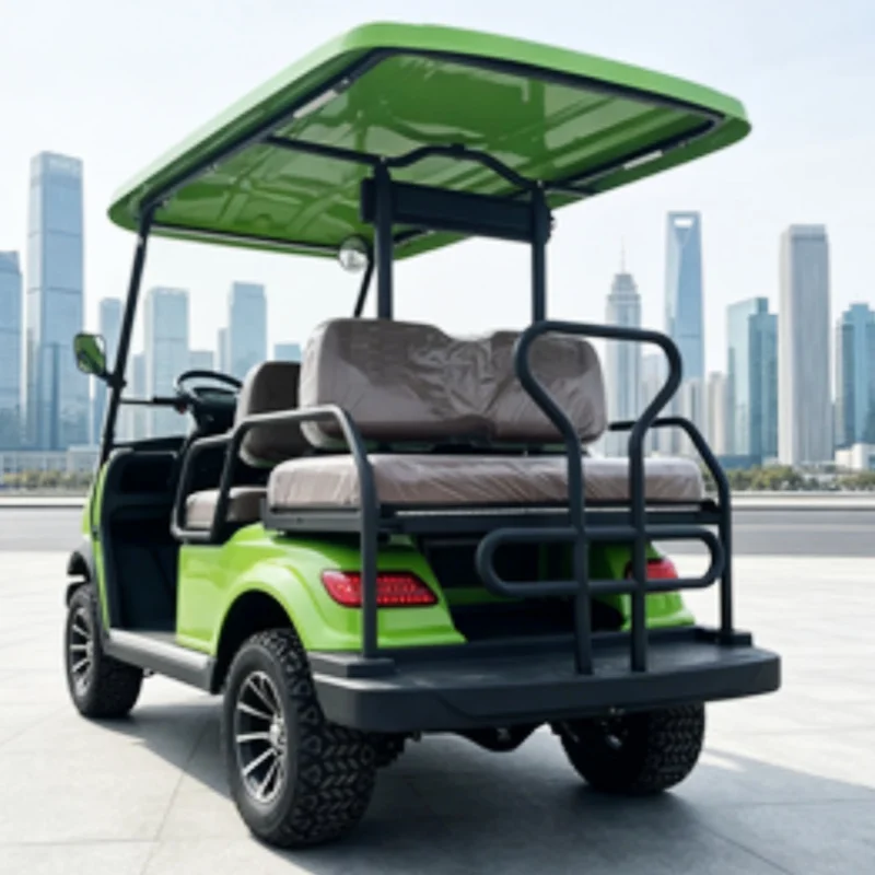 New Electric Golf Cart 4-Seater Off-Road Electric Vehicle Designed For Both Golf And Hunting Wholesale 12 Inch Wheel Sound Bar