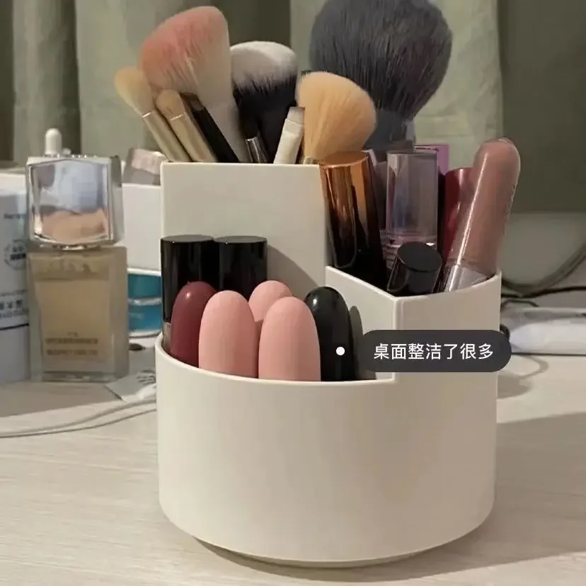 360° Rotating Makeup Brush Holder Cosmet Storag Box Makeup Organiser Lipsticks Make Up Container Vanity Organizer Box