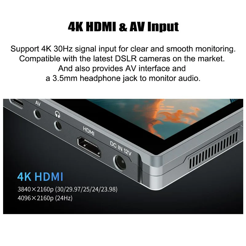 شاشة فيديو ميدانية للكاميرا Feelworld FW759 PRO شاشة لمس 7 بوصة 4K HDMI 1280x800 IPS