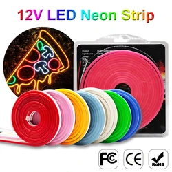 DC12V Neon LED Strip Flexible Rope Tube Light SMD 2835 120LEDs/M 1M 2M 3M 4M 5M  IP67 Waterproof Outdoor Decoration