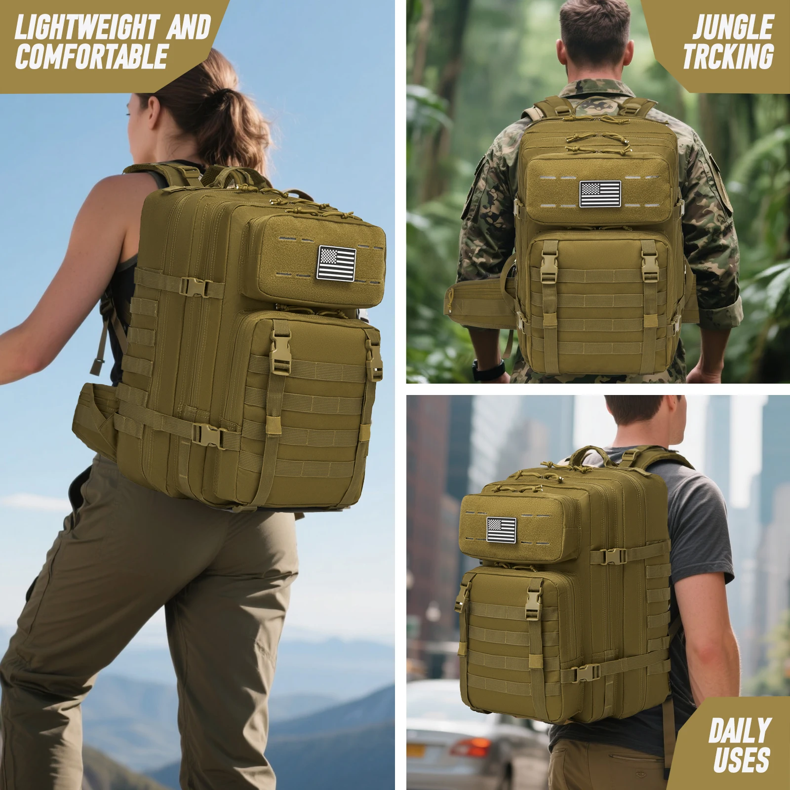 

Outdoor Tactical Backpacks Man Outdoor Traveling Bags Assault Bags for Trekking Camping Hunting and Fishing Backpack 46L