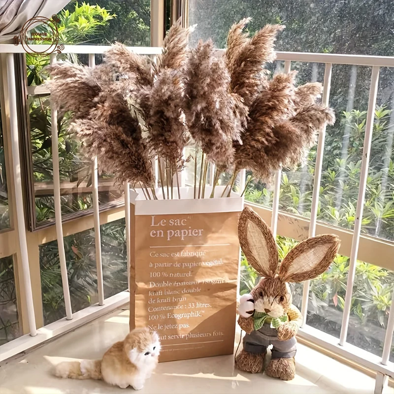 Natural Fluffy Pampas Dried Flowers Bunny Tails Grass Bouquet Wedding Table Boho Home Decor Flower Arrangement Autumn Decoration