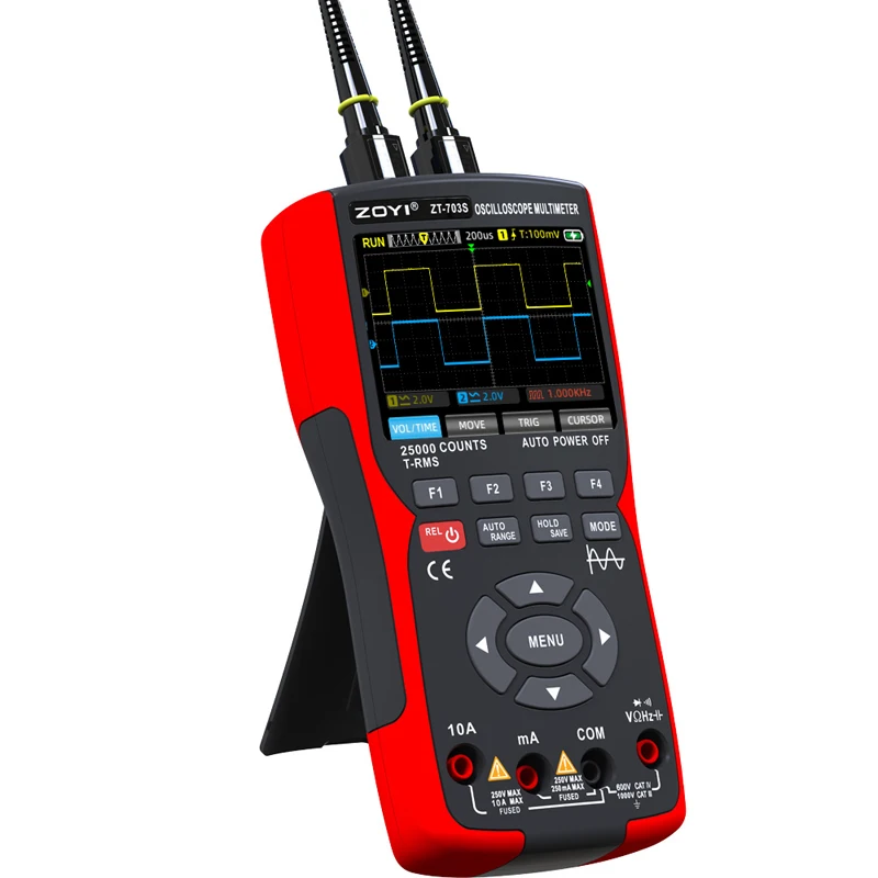 ZT-703S 3 In1 Digital Oscilloscope Multimeter 50MHz Bandwidth Waveform Data Storage  signal generator