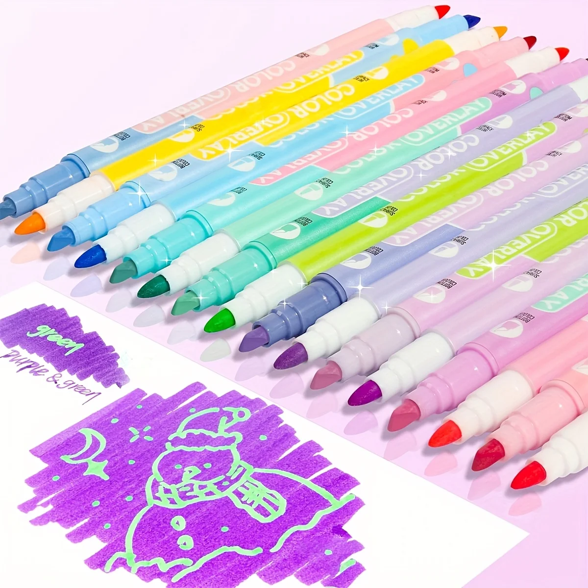 

8pcs Dual Tip Fluorescent Pens, Stackable Colors, Ideal for Bible Marking, Diary Writing, Office or Study Use, Non-Porous, Long-