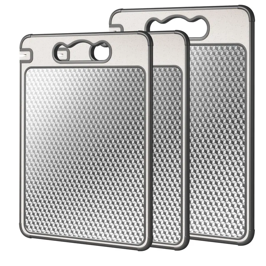 

Sided 304 Stainless Steel amp Wheat Straw Cutting Board,Non Toxic Lightweight Chopping Board, Dishwasher Safe,Scratch Resistant