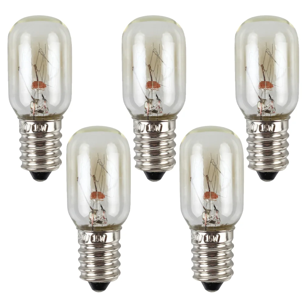 

5 PCS Refrigerator Halogen Bulb Eye-friendly Decorative for Fridge Toaster Small Size Lamp Set Replacement E14 Glass