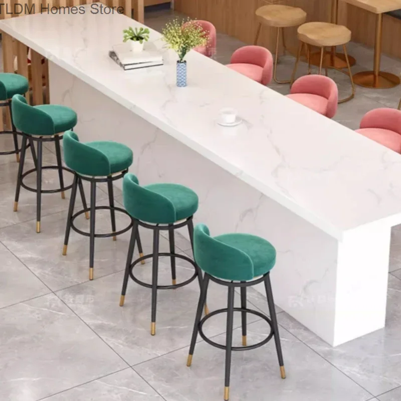 Reception Luxury Italian Style Bar Chairs Rotatable Modern Comfortable Vanity Bar Chairs Simplicity Home Furniture Banqueta HBBC