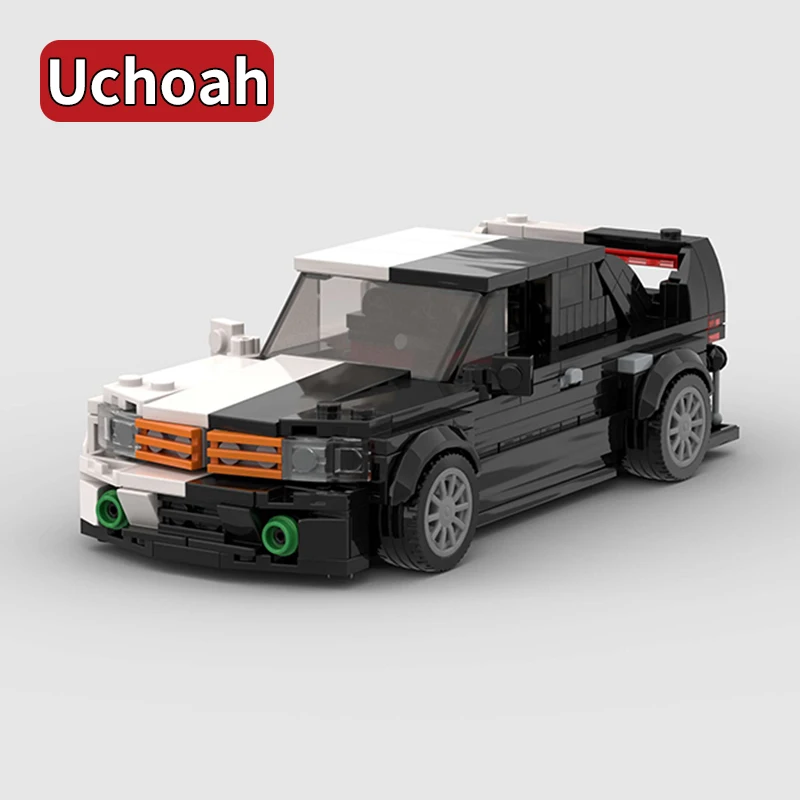 MOC-décennie s de construction de voiture tout-terrain pour enfants, noir et blanc, modèle dos, jouet cadeau, 418 pièces