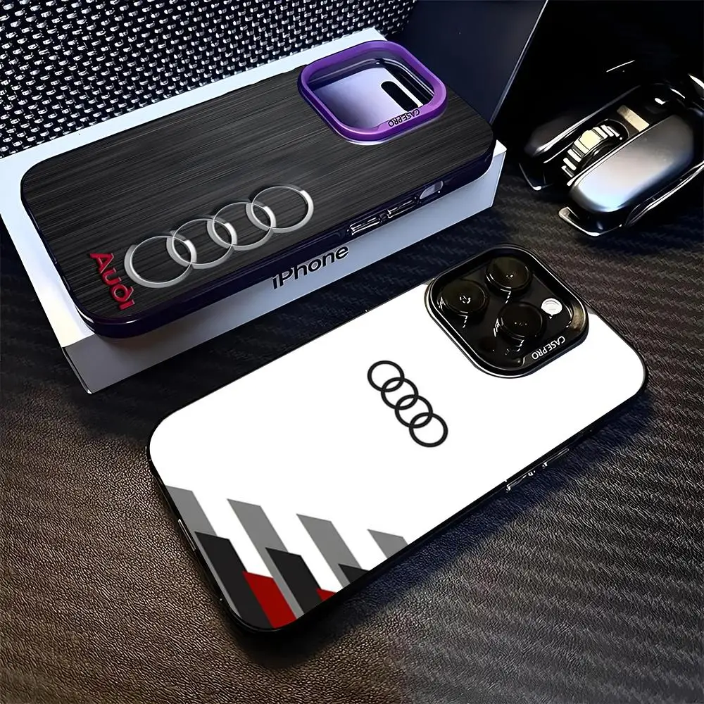 Sportwagen-Audi-Handyhülle für iPhone 17 16 15 14 13 11 12 Pro Max Xr X Air Plus Schwarz Silber Hartschalen-Cover