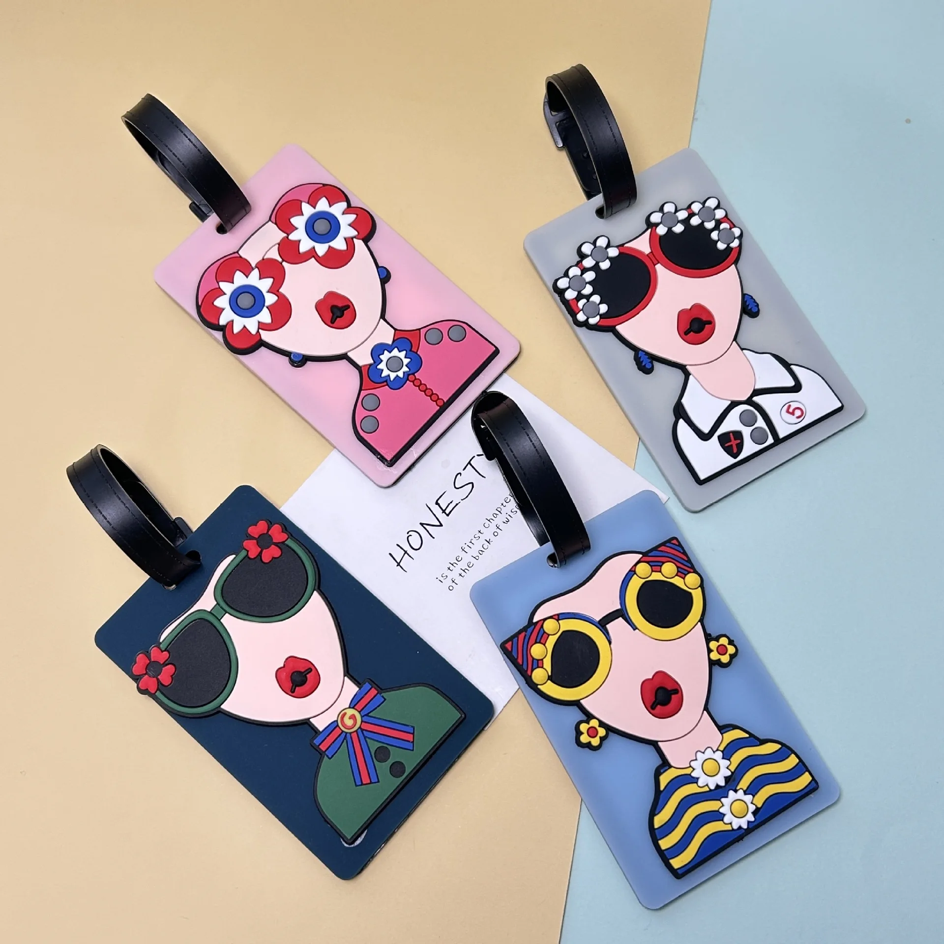 

Fashion Goddess Luggage Tags PVC Cute Luggage Tag Travel Suitcase Tag Boarding Name Tag Id Address Lable Travel Accessories