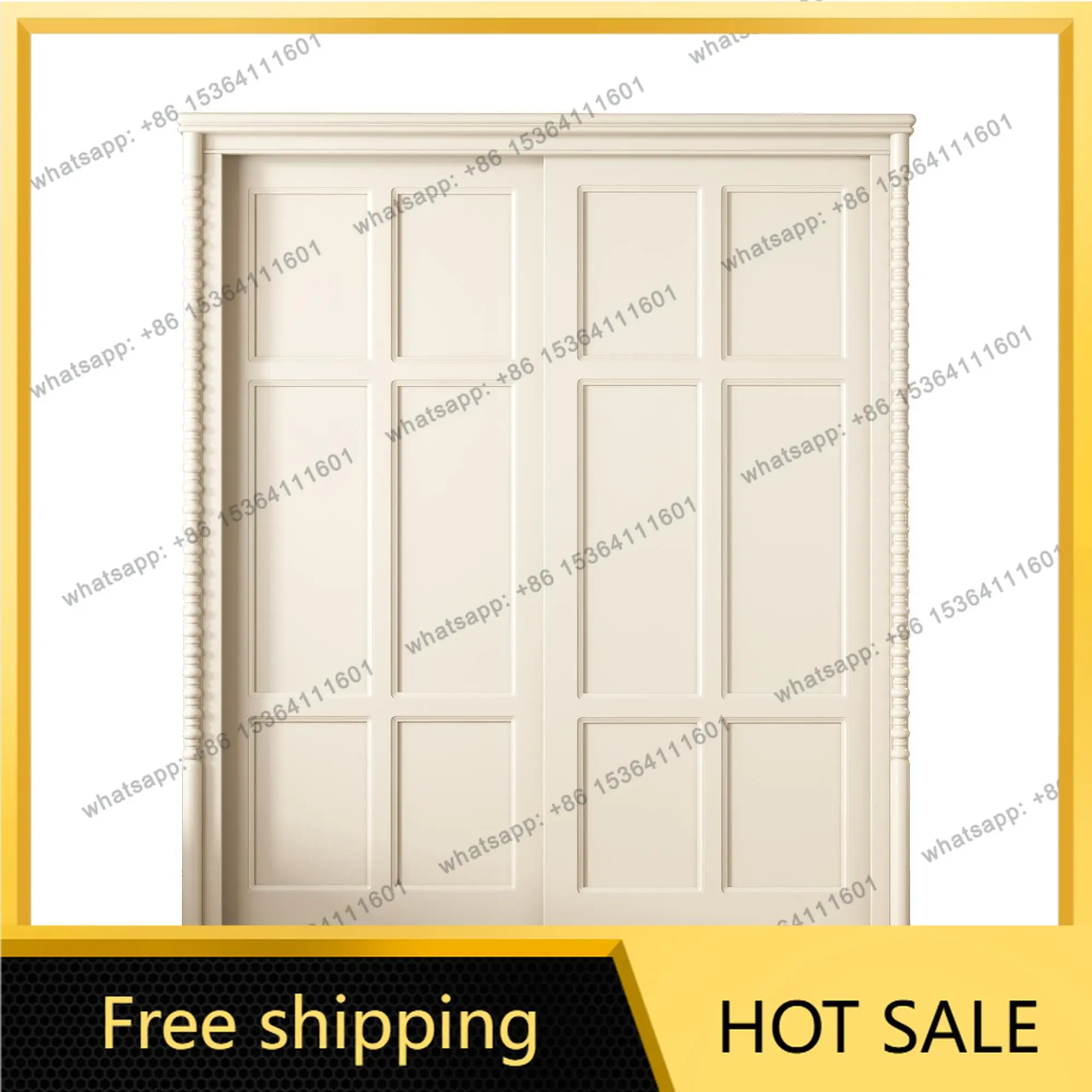 FG American all solid wood push-pull wardrobe French wardrobe milk white household 2025 new product