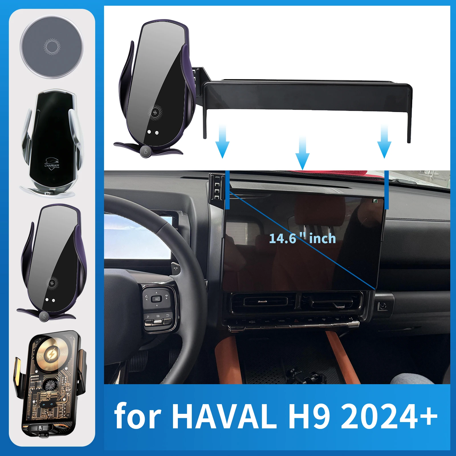 

Car Mobile Phone Holder for HAVAL H9 2024 2025 Charging Bracket Navigation Stand Auto Accessories