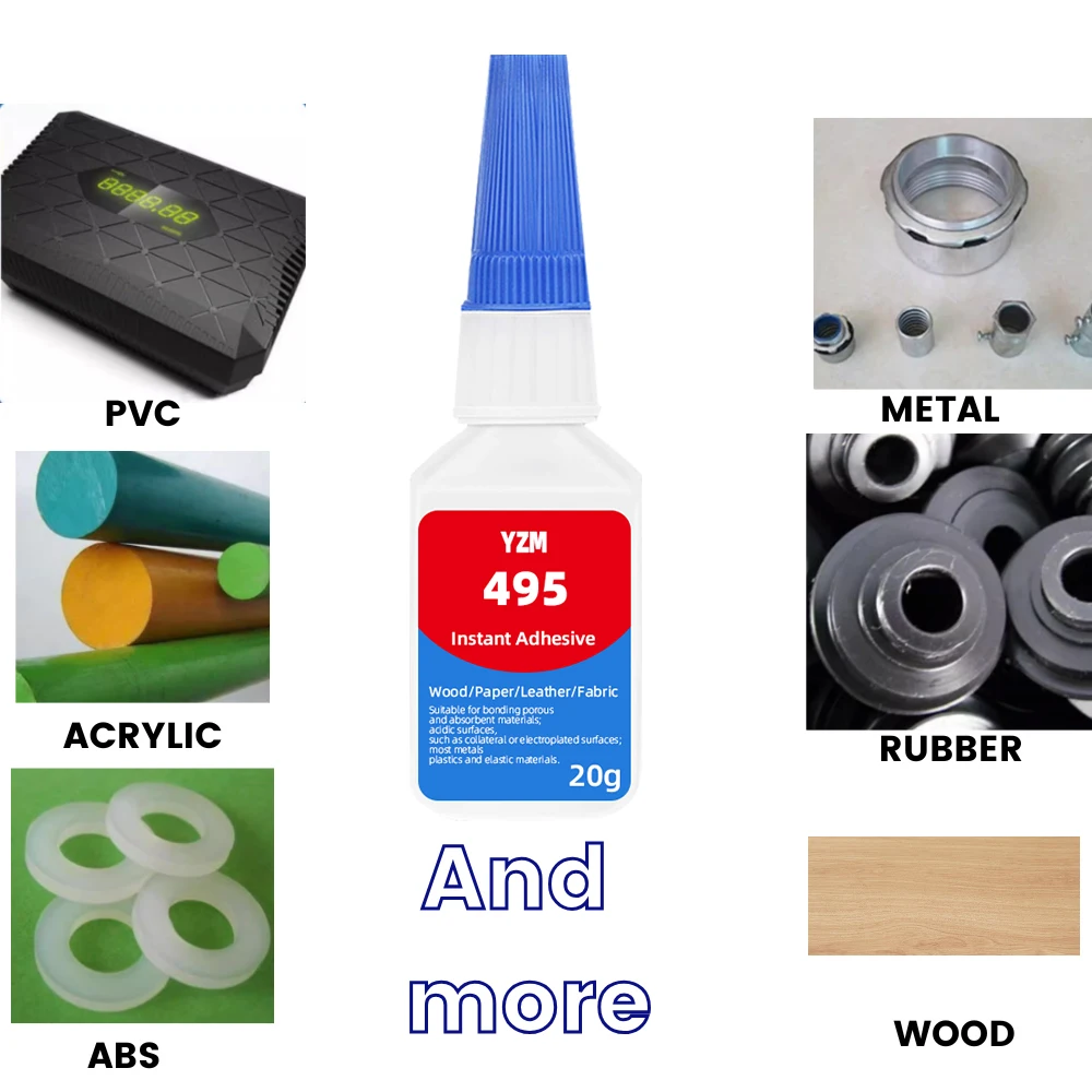 20g 495 Instant Quick Drying Glue Strong Glue High Temperature Resistant Adhesive For Metal Plastic PVC Strong Liquid Glue
