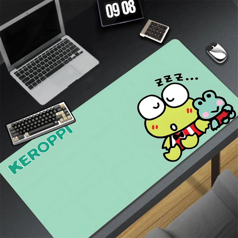 Kawaii Green Frog Mouse Pad Laptop Cartoon Gaming Mousepad Kero Kero Keroppi Rubber Keyboard Rug PC Anime Gamer Cabinet Desk Mat