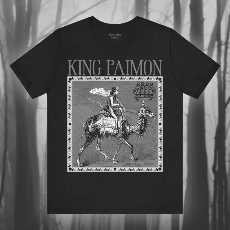 

King Paimon II, Gothic Shirt, Goth T-shirt. Demonology T shirt, Occult Tee, Horror, Vintage Demon, Satan, Grimoire Unisex Short