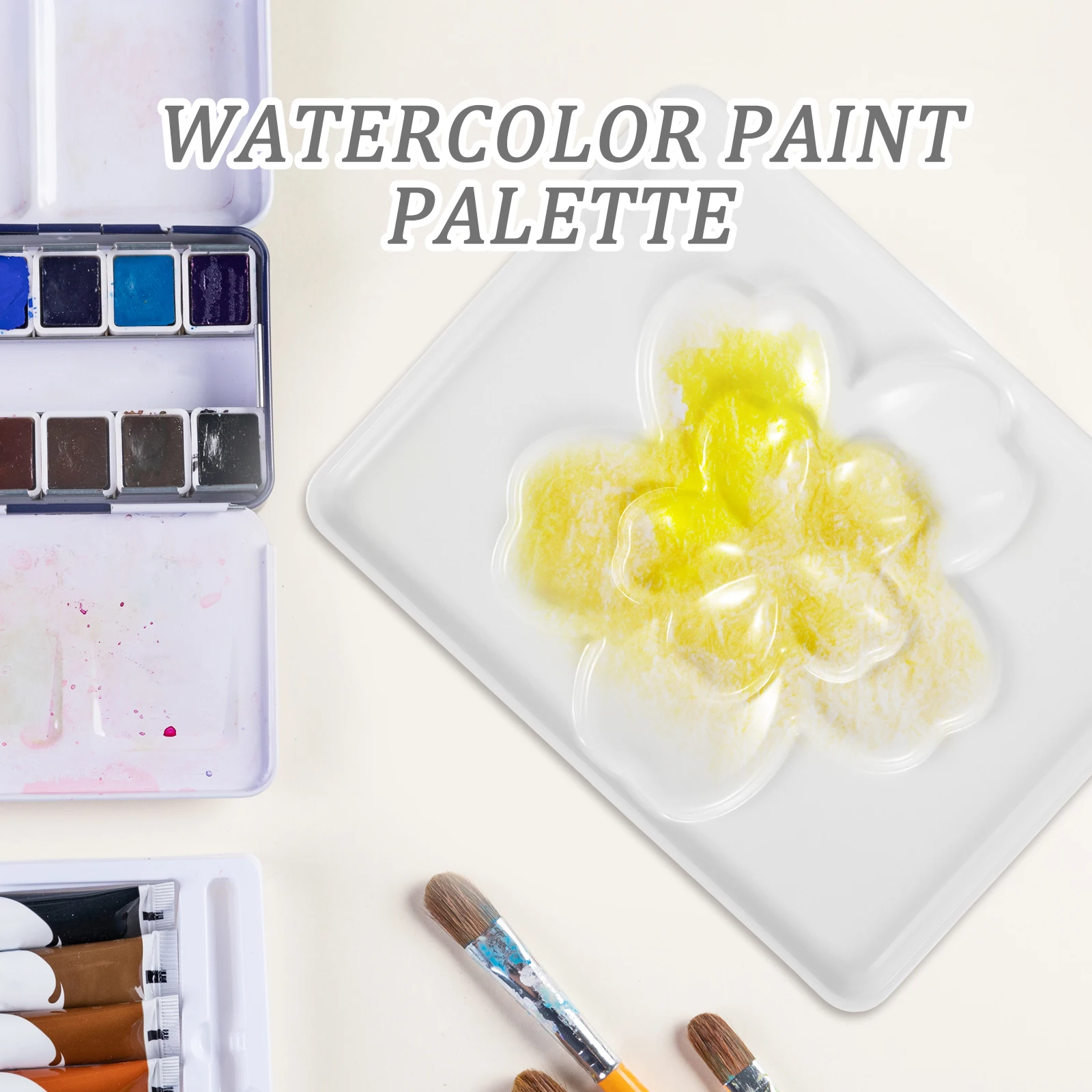 Oil Painting Tray Watercolor Palette Flexible Space Saving Design DIY Craft Paint Palette Color Mixing Tray for Art Students