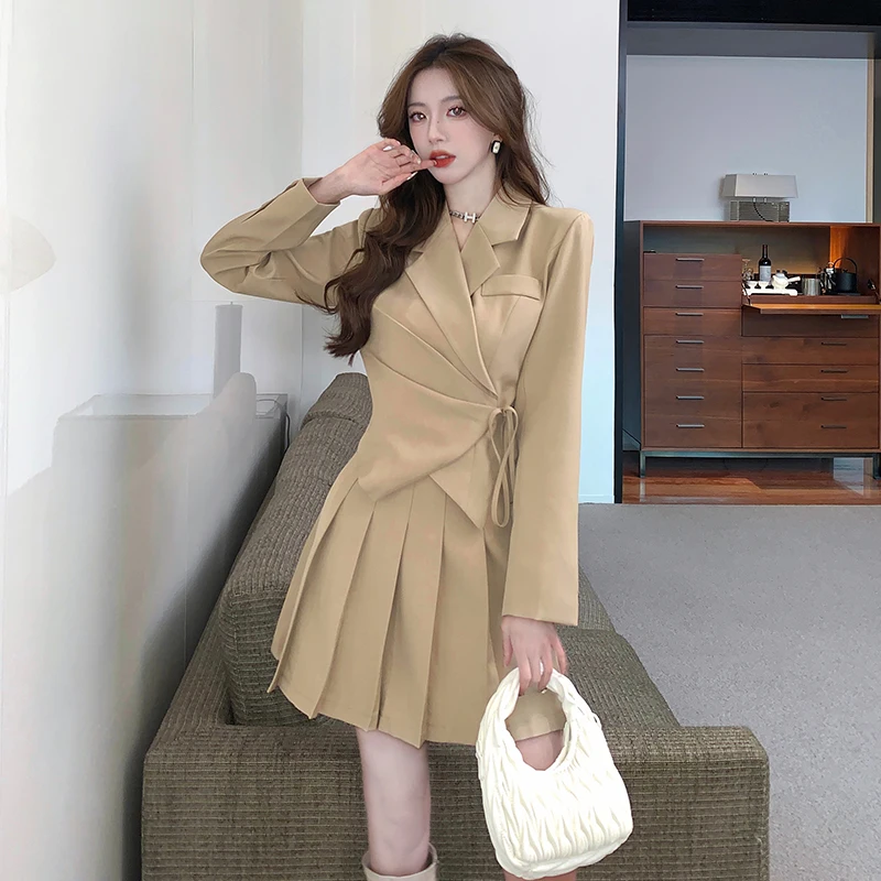 2025 Spring New Korean Luxury Suit Set For Women's Fashion Small Fragrant Style Socialite Temperament Pleated Skirt