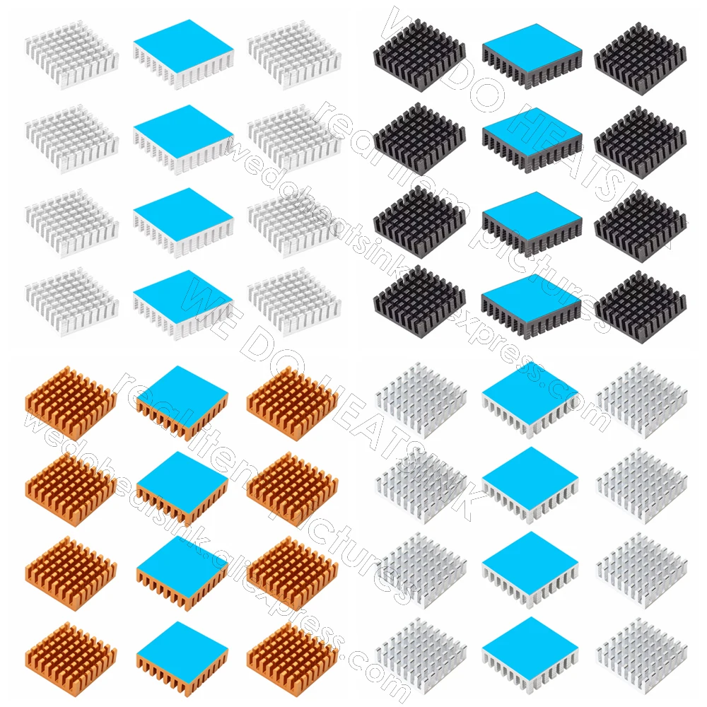 

28x28x8mm Heat Sink Conductivity Cooler Fin With Thermal Tape, Aluminum Cooling Module for IC Transistor Semiconductor