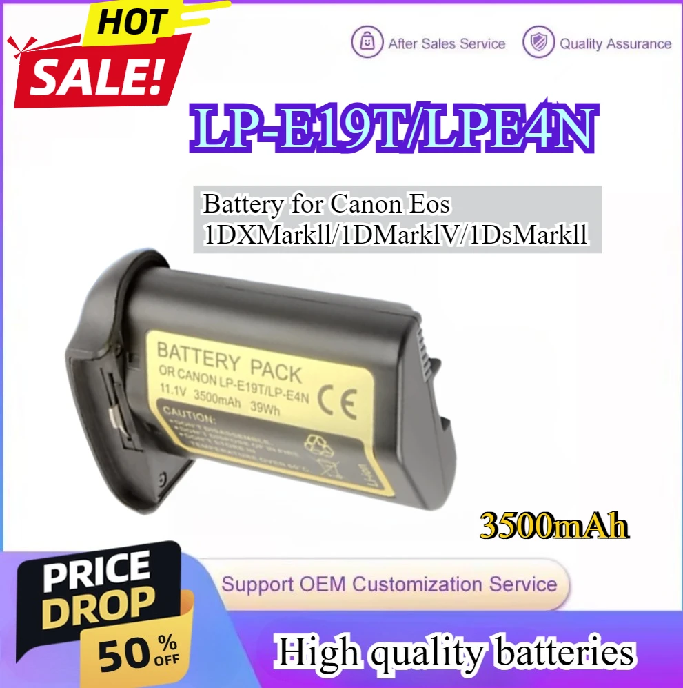 

LP-E19T/LP-E4N 3500mAh Li-ion Battery for Canon EOS 1DX MarkII 1D MarkIV 1DS MarkIII 1DX 1Ds Mark Lll 1Ds Mark LV LPE4N