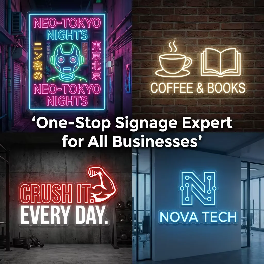 Custom LED Neon Sign Large Size Business Logo Commercial Grade Signage Restaurant Cafe Bar Office Storefront Decor Wall Light