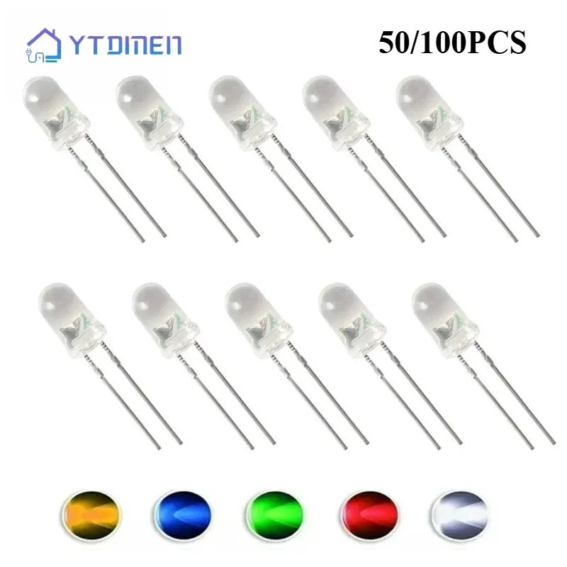 50/100Pcs F5 Led Di…