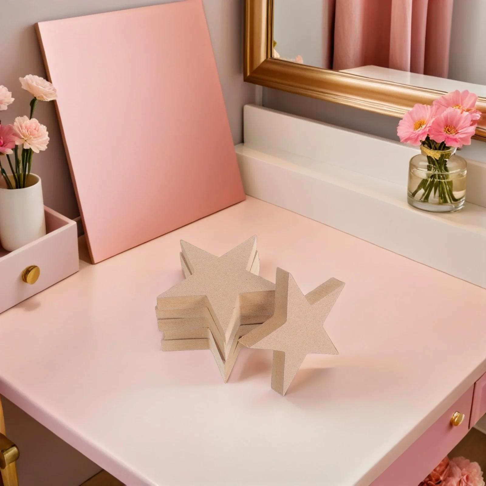 

6Pcs Wooden Star Ornaments Blank Unfinished Stars for DIY Crafts Painting Christmas Party Wedding Decoration Wooden Stars