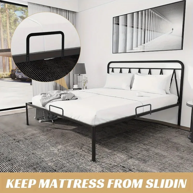 2pcs Adjustable Mattress Grippers Non-Slip Bed Frame Retainers with Screws Nuts Prevent Mattress Sliding Bed Accessories