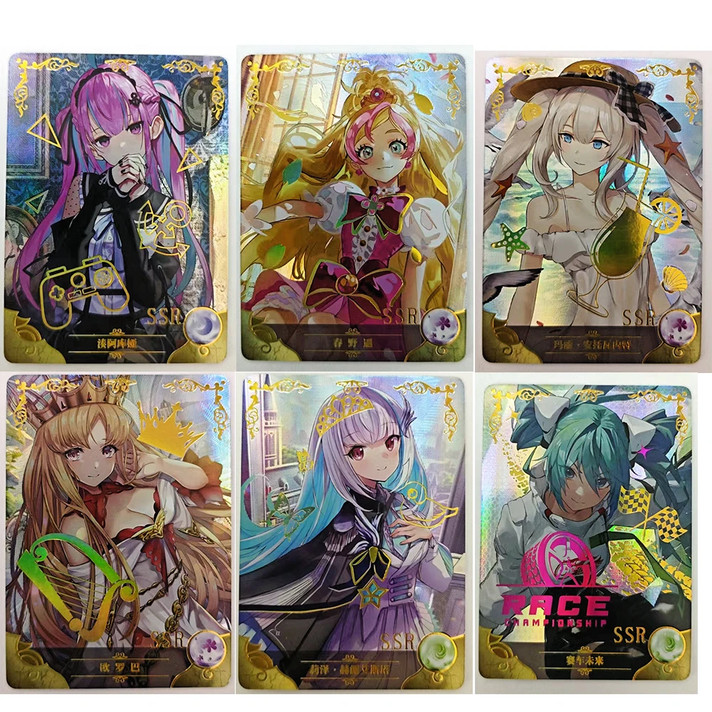 เทพธิดา Story 1M14 SER GR SSR Takanashi Rikka Frieren Yukoku Kiriko เลเซอร์ Rainbow ฟอยล์การ์ดสะสมเด็กวันหยุดของขวัญ