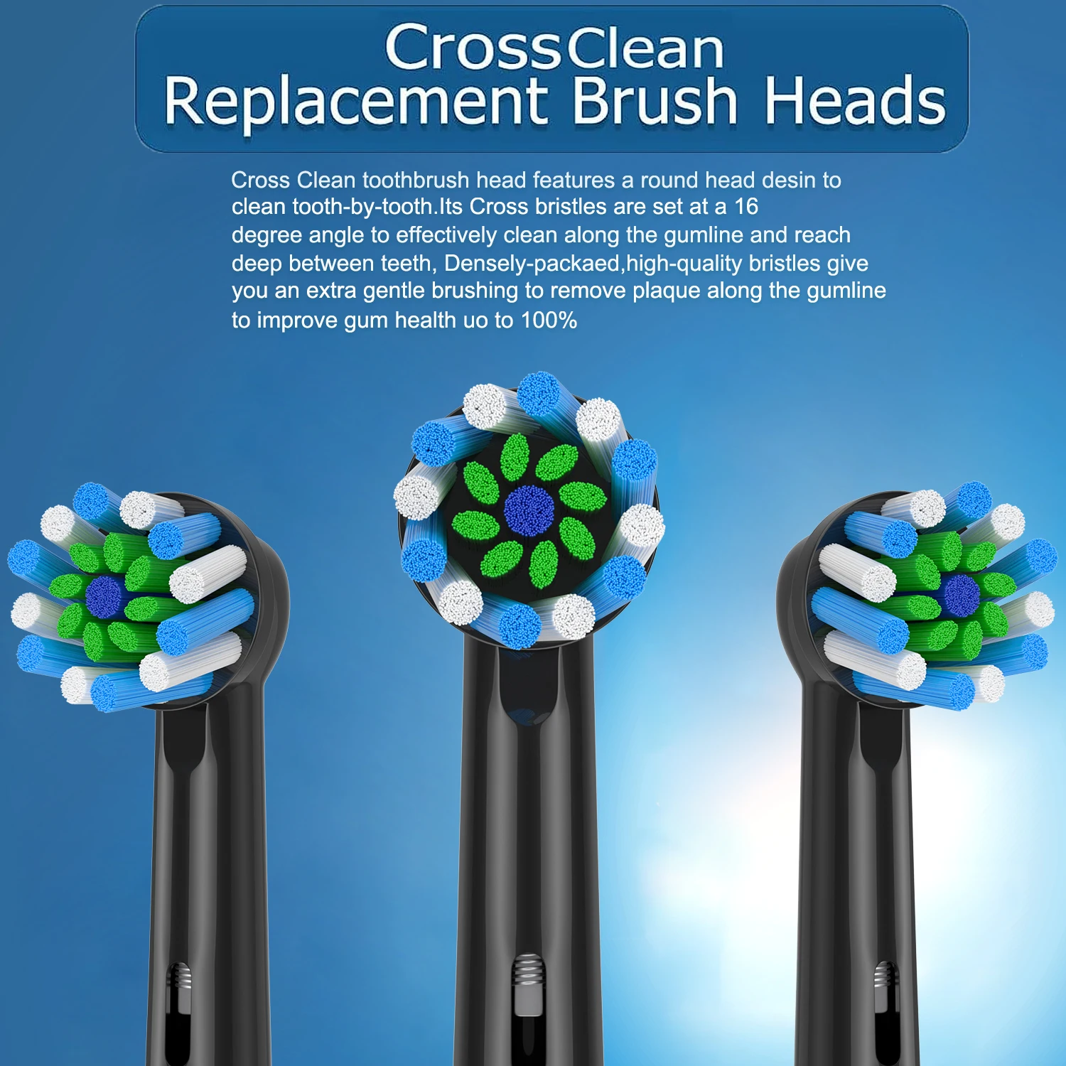4-12Pack Replacement Toothbrush Heads Compatible with Braun Oral b 7000/Pro 1000/9600/ 5000/3000/8000 Electric Toothbrus image 3