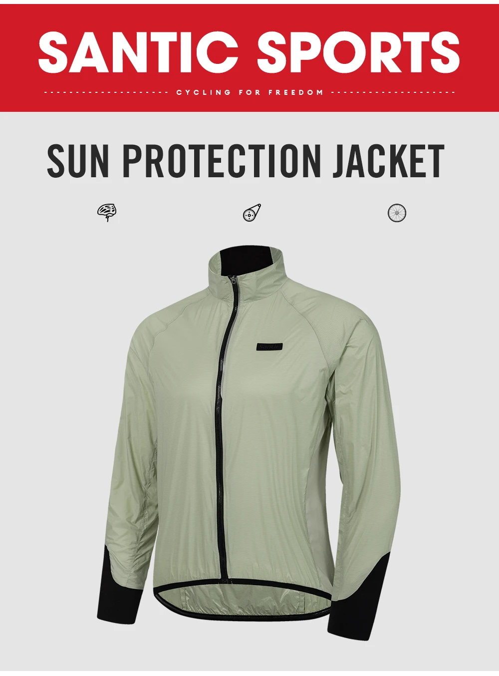 Santic Fahrradjacken Sommer Fahrradjacken Windjacke Reiten Outdoor Sonnenschutz Reitausrüstung – Detail 3