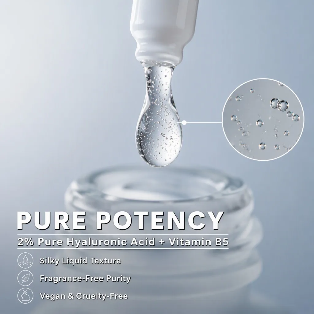 2% Hyaluronic Acid Vitamin B5 Face Serum Deep Hydration 24H Moisture Plumping Essence Repair Skin Care 30ml