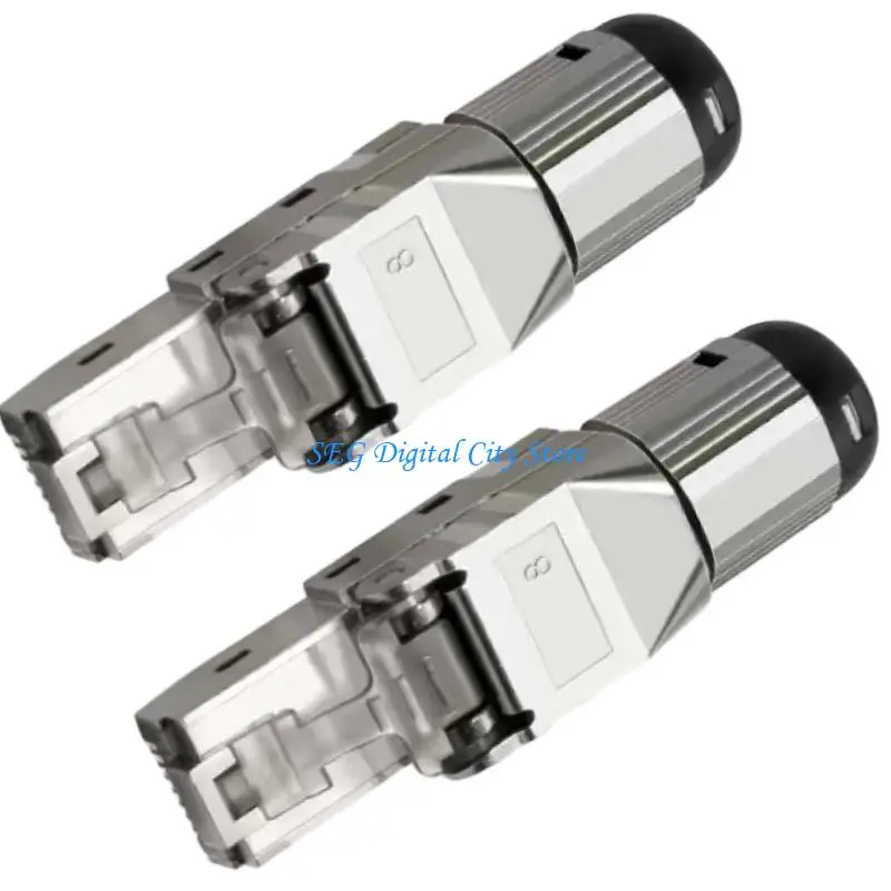 U75B 2Pcs Heavy Duty RJ45 Shielded Modular Termination Connector RJ45 Cat8 Cat7
