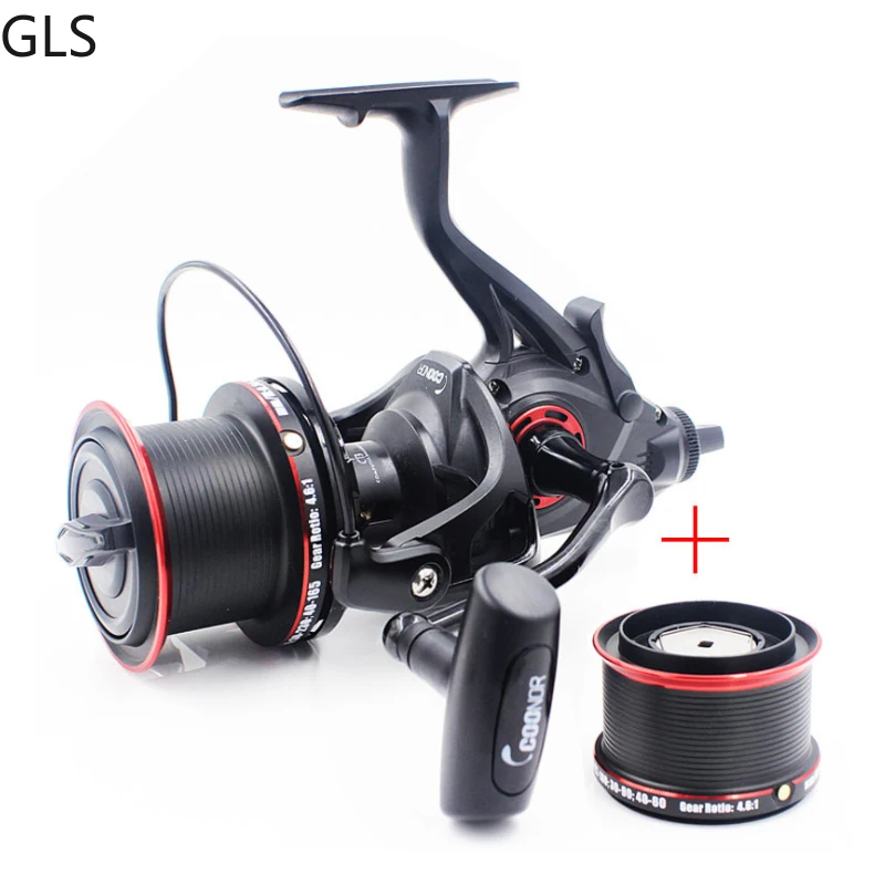 

GLS Newest 4.6:1 Gear Ratio 9000 Series Distant Fishing Reel Spare 8000-Model Spool 12+1BB Spinning Wheel