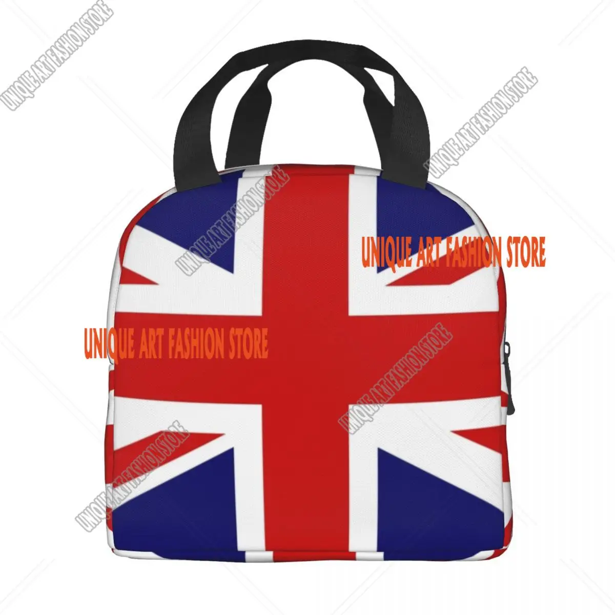 Bolsa de almuerzo con aislamiento térmico con bandera británica personalizada, bolsa de almuerzo reutilizable para mujer, para el trabajo, escuela, viajes, caja de comida multifunción