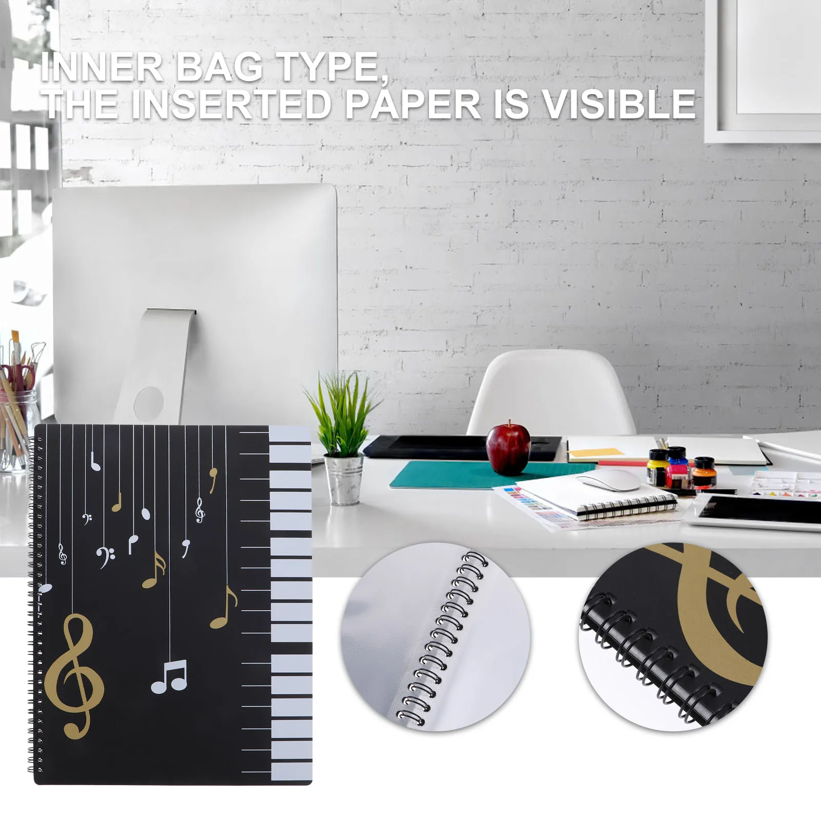 

Clear Splint File Storage Waterproof A4 Loose Leaf Ring Sturdy Shell Sheet Guitar Accessories