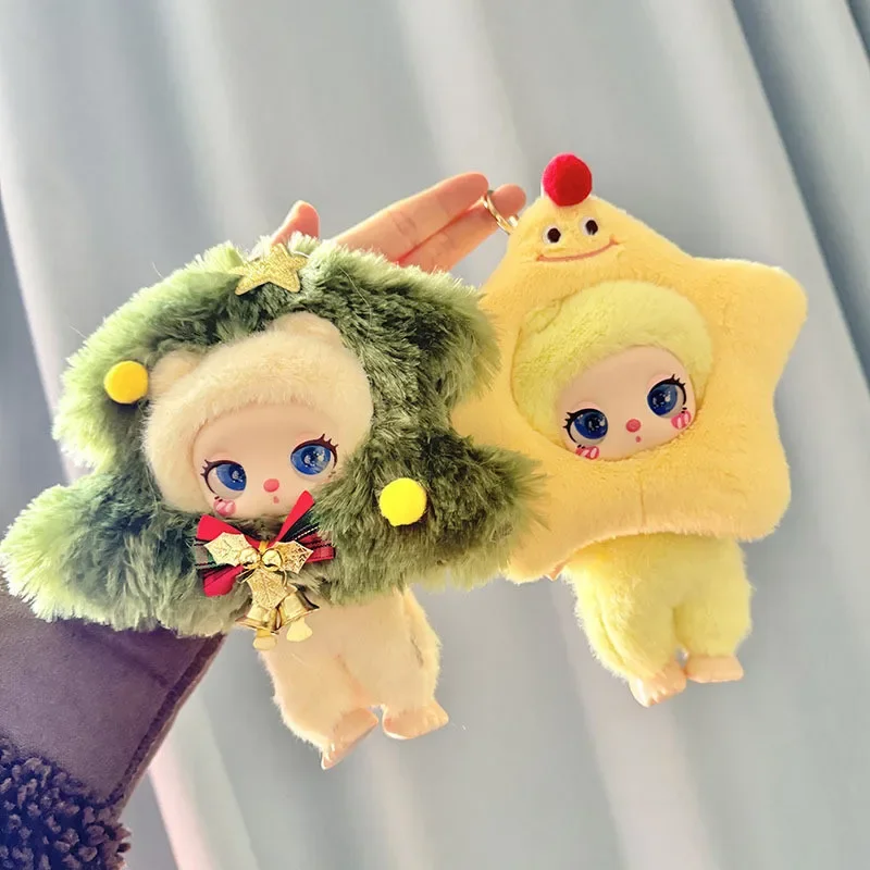 For 16cm Liila Lucky cat outfit doll wearing plush baby clothes Christmas tree apple star hat Doll Accessories